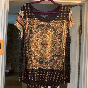 LIKE NEW Lucky Brand Magic Carpet Flowy Tee, 2X (fits like 1X)
